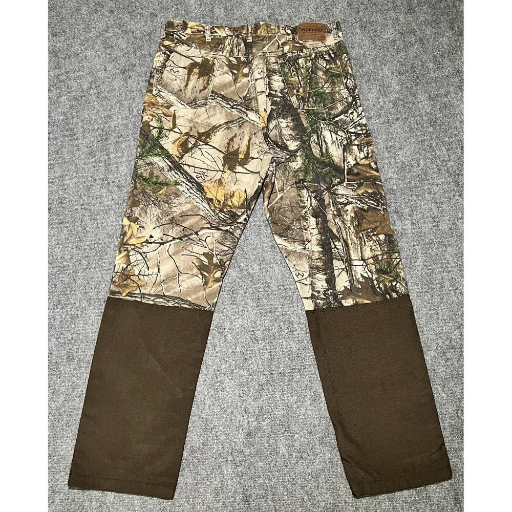 Wrangler Pro Grear‎ Brush Guard Realtree Canvas Camo Hunting Jeans Men 40x34